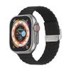 Luxury Loop Wave Buckle Bamboo Joint Silicone for Samsung Watch Strap 22mm Push Button Watch Band for Apple Watch