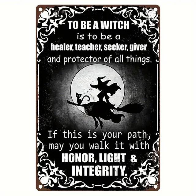 Vintage Metal Tin Sign  The House Witch Rules Halloween Decoration  Retro Wall Art for Home Room Restaurant Decor
