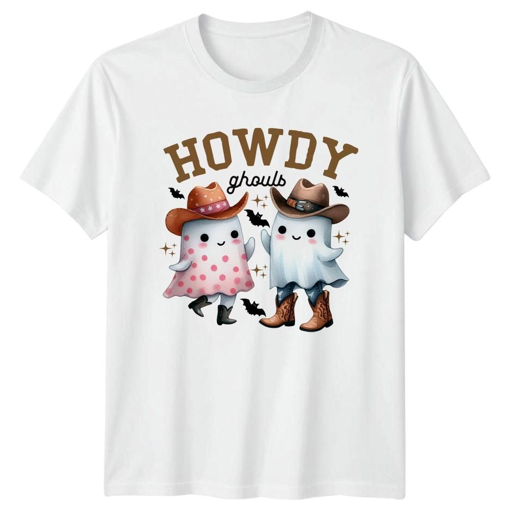 Howdy Ghouls Unisexs TShirt Western Halloween Spooky Gift For Her S