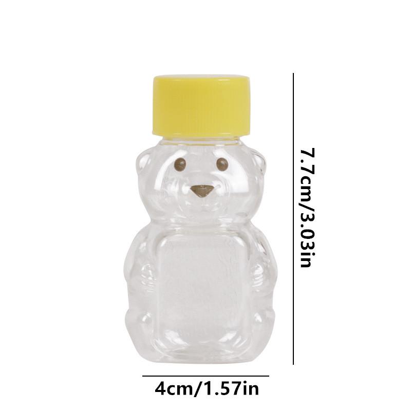 1/4Pcs Mini Bear Sauce Bottles Small Condiment Containers Portable Squeeze Bottle For Picnic Travel Kitchen Supplies Soy Sauce