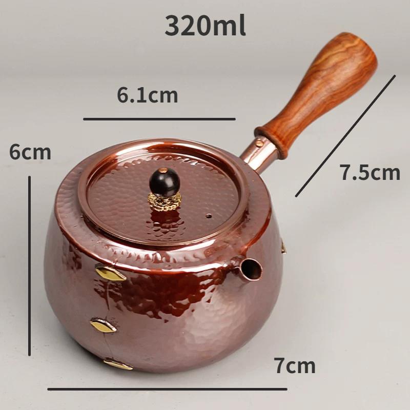 

Ручной работы боковой ручкой фиолетовый медный чайник для заваривания чая для домашней кухни винтажный заварочный чайник из чистой меди китайский чайный набор кунг-фу