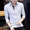 Men's Trendy Slim Fit Long-Sleeve POLO T-Shirt, Solid Color Casual Business Top