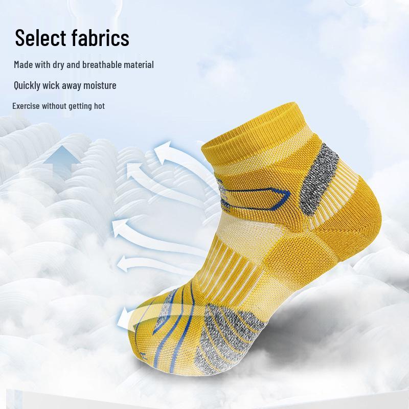 Schnelltrocknende atmungsaktive Laufsocken - Kurz für Erwachsene, Schweißabsorbierend, Frottee-Sohle, Verdickt für Outdoor-Sportarten