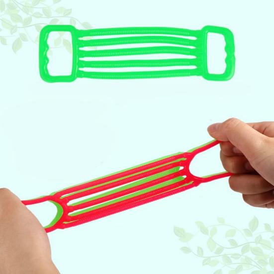 2Pcs Kids Tensioner Toy Stretch TPR Stress Relief Colorful Toddlers Arm Strength Training Resistance Band Decompression Expander Rope Toy