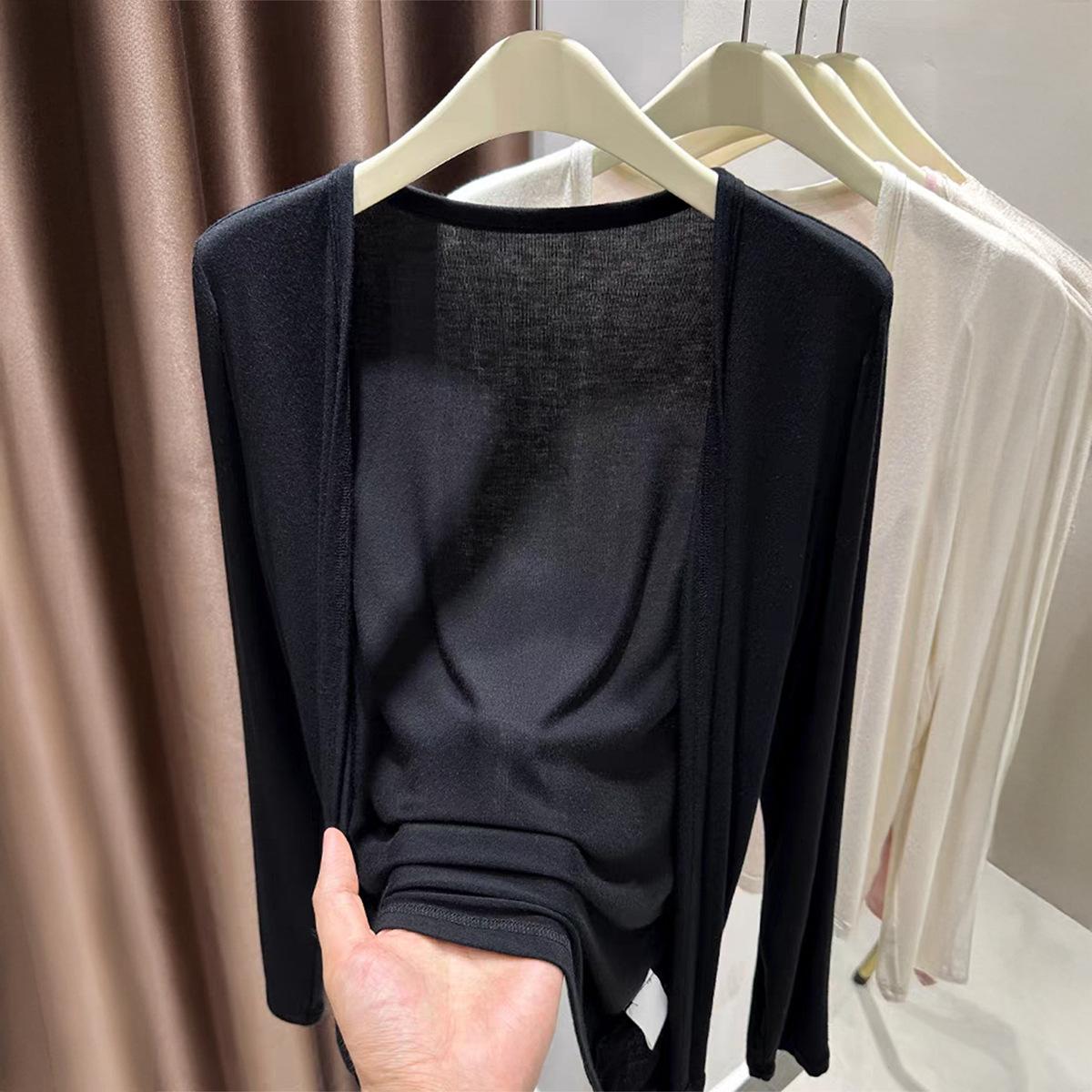 

Повсякденна та для відпустки Універсальна однотонна куртка-футболка жіноча 2025 Осінь та Зима S чорний