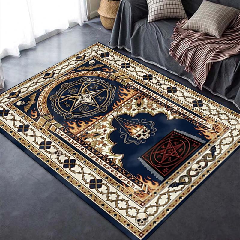 2025 New Satan's Pentagram Carpet Rug for Living Room Bedroom Home Sofa Decoration,Kids play Non-slip Floor Mat138