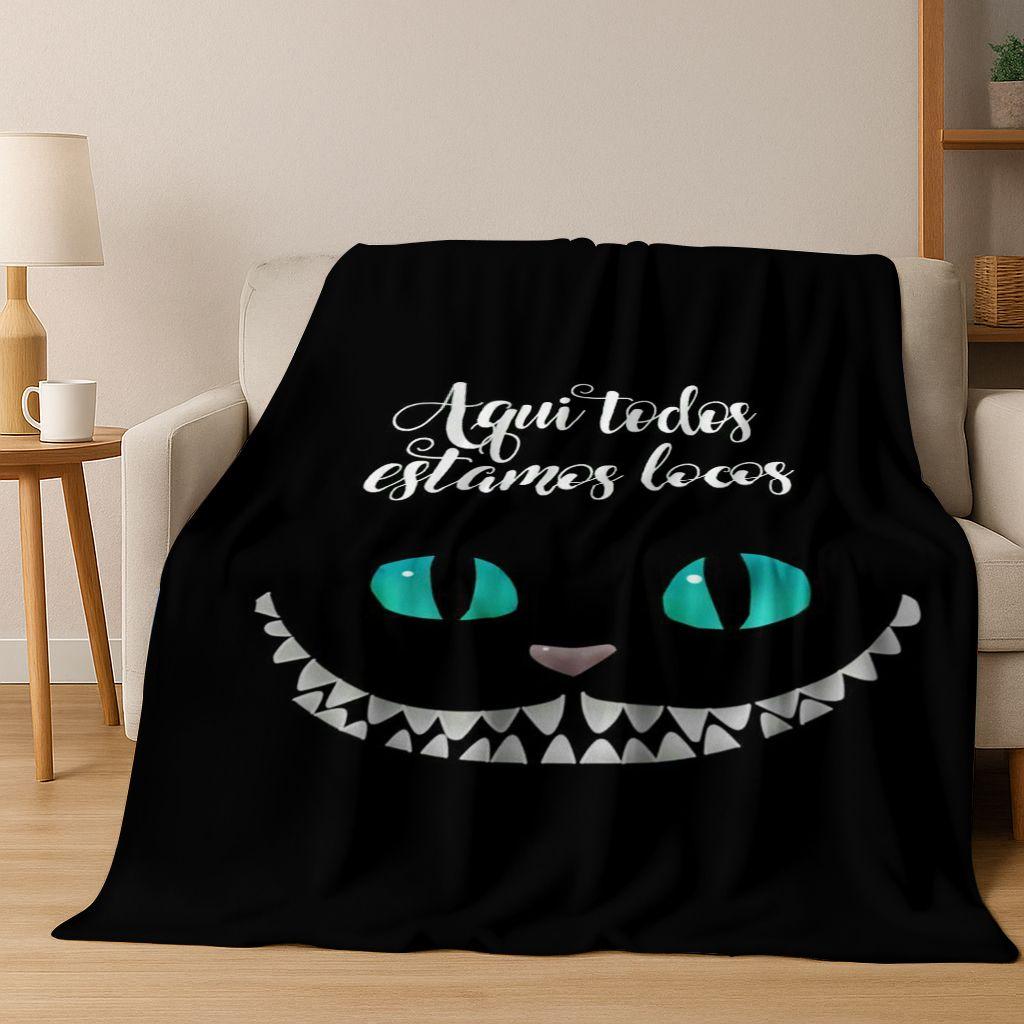 Dream Cheshire Cat Alice In Wonderland Cartoon Flannel Blanket,Cozy Soft Throw Blanket for Home Bedroom Bed Sofa Cover Gift Kid