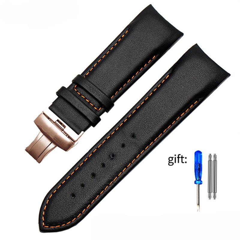 Echt Lederen Horlogeband met Gebogen Einden Voor Tissot Horlogeband 1853 COUTURIER T035627A T035407A T035439 Herenband 22mm 23mm 24mm