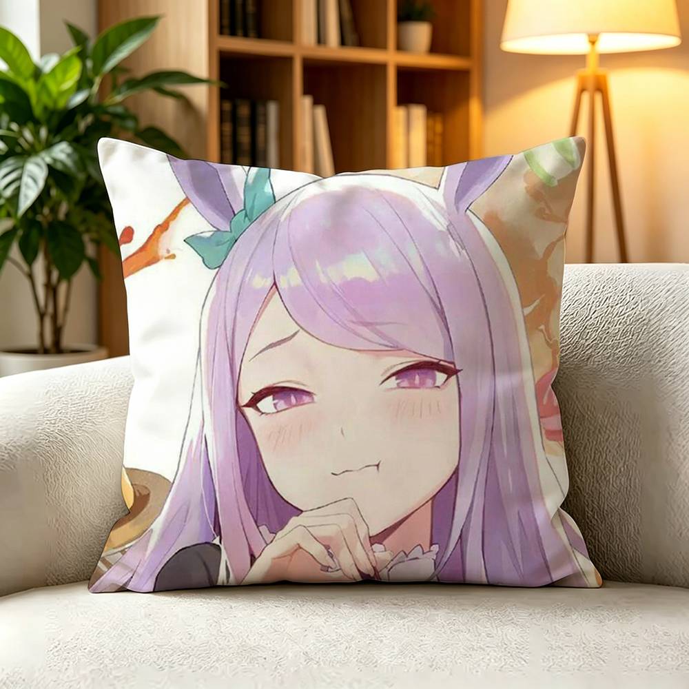 UUmamusume Pretty Derby Uma Musume Game Square DoubleSided printed Pillow Case Bedroom Bedside Pillow Sofa Cushion Cover