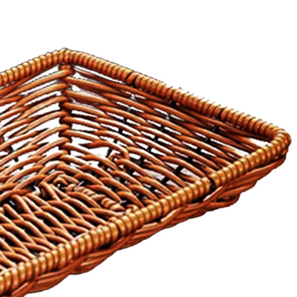 Braided Fruit Hand Woven Serving Tray Organizer Imitation Rattan Basket for Kitchen