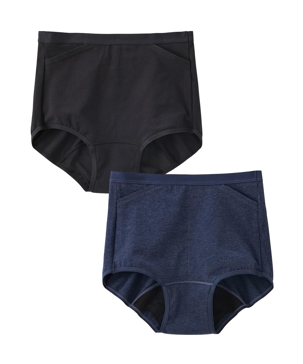 Sanitary Cotton Blend with Choose Between Daytime and Nighttime Compatible with Winged Sanitary Daytime Black Navy Size L [Nissen] Women s Shorts,
