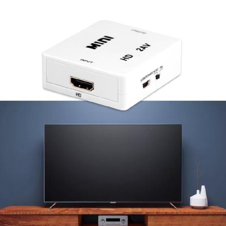 Portable Vedio Converter Box HDMI-compatible to AV 3RCA Adapter 1080P NTSC PAL