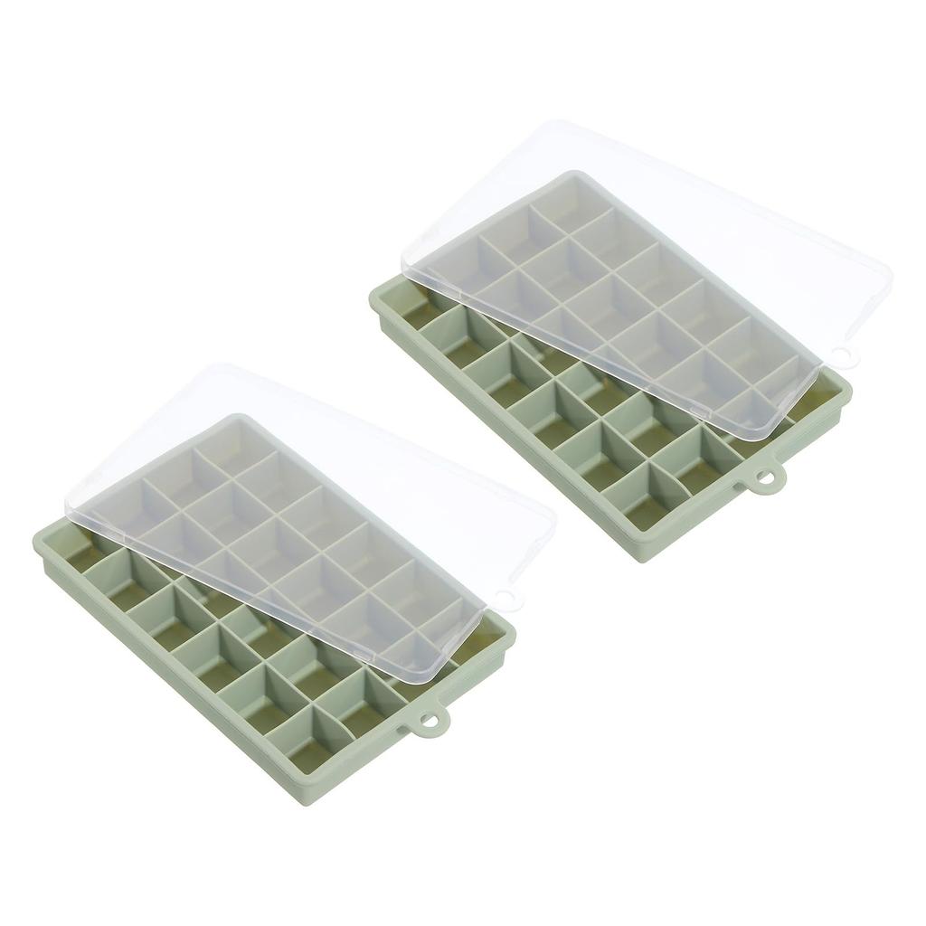 Uxcell Set of 2 Silicone Ice Cube Trays (Freezer Safe), Square Ice Cube Molds, 24 Cubes Per Tray, for Cocktails, Chocolate, Juice, and Ice Cream