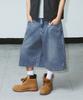 Awodeijeu Symbol Stitch Bermuda Denim Pants [Light Blue]