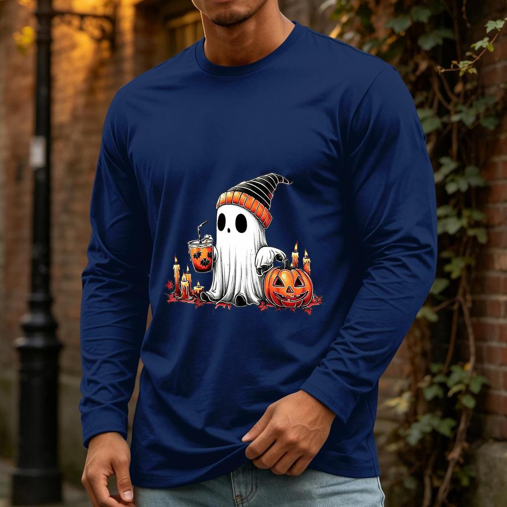 Men's Halloween Long Sleeve Neck Casual Shirt