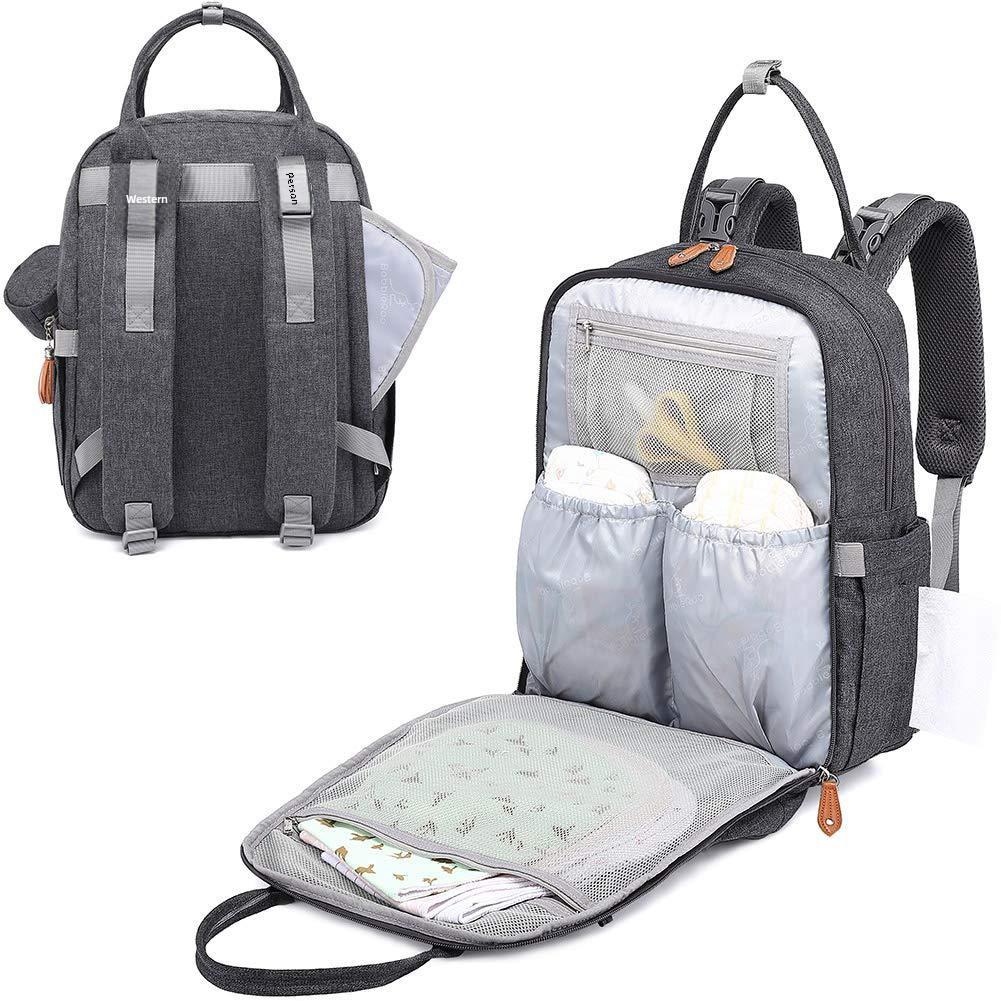 Foldable Waterproof Mommy Backpack with Bed - Multifunctional Large Capacity for Mother and Baby.