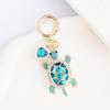 Rhinestone Turtle Keychain Colorful Ocean Hanging Pendant Lovely Marine Turtle Pendant  Gift