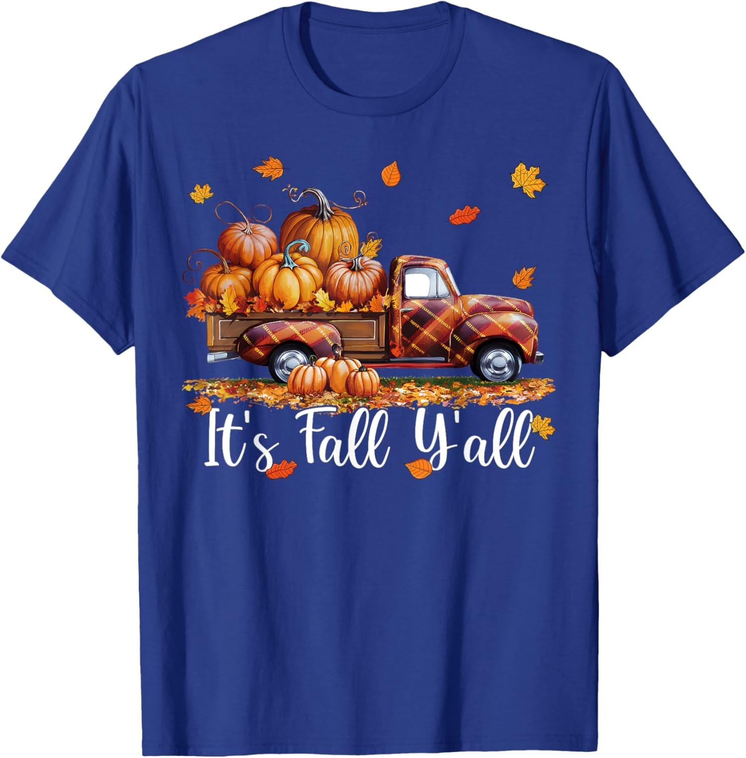 It s Fall Y all Pumpkin Truck Autumn Tree Hello Fall Unisex T-Shirt S разноцветный