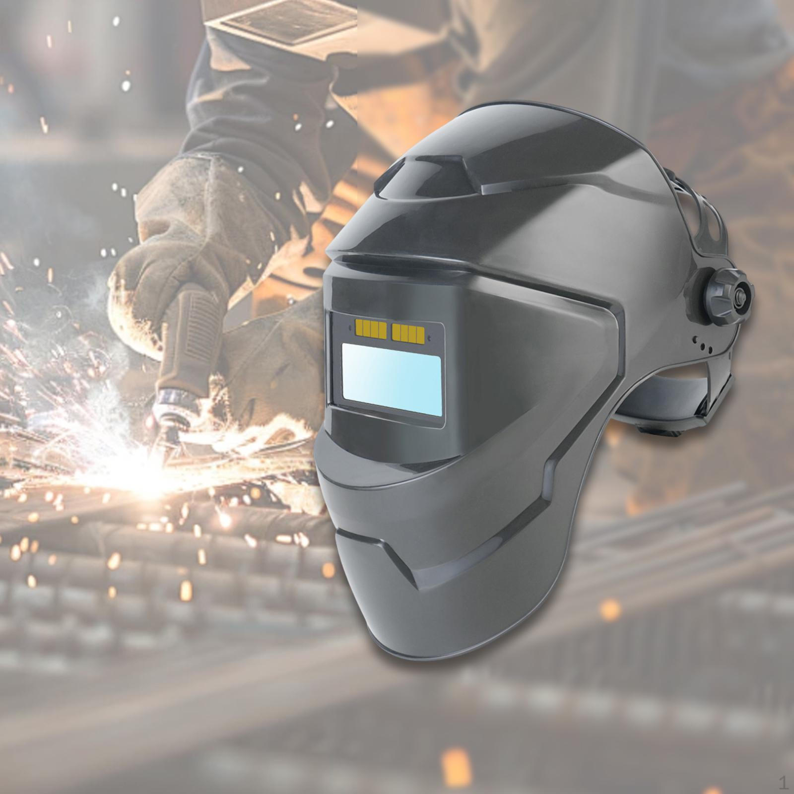 

Auto Darkening Welding Helmet Face Cover Equipment Ergonomic Angle Adjustable Large View 180 Degree