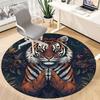 1pc Tiger Print Carpet, Round Non Slip Durable Large Size Office Carpet, Suitable for Office