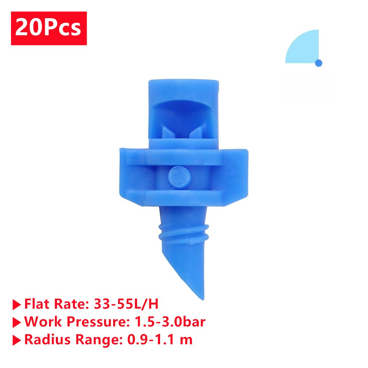 

Refraction Nozzle and Spiked Holder Kit 90/180/360 Degree Spraying Head for Garden Lawn Drip Irrigation Micro-Spraying 20/100Pcs