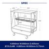 Dulton Folding Silver A trolley that is a kind of longing and a dream Storage shelf Rack Tool wagon Assembled Height 690mm Width 690mm Depth 405mm