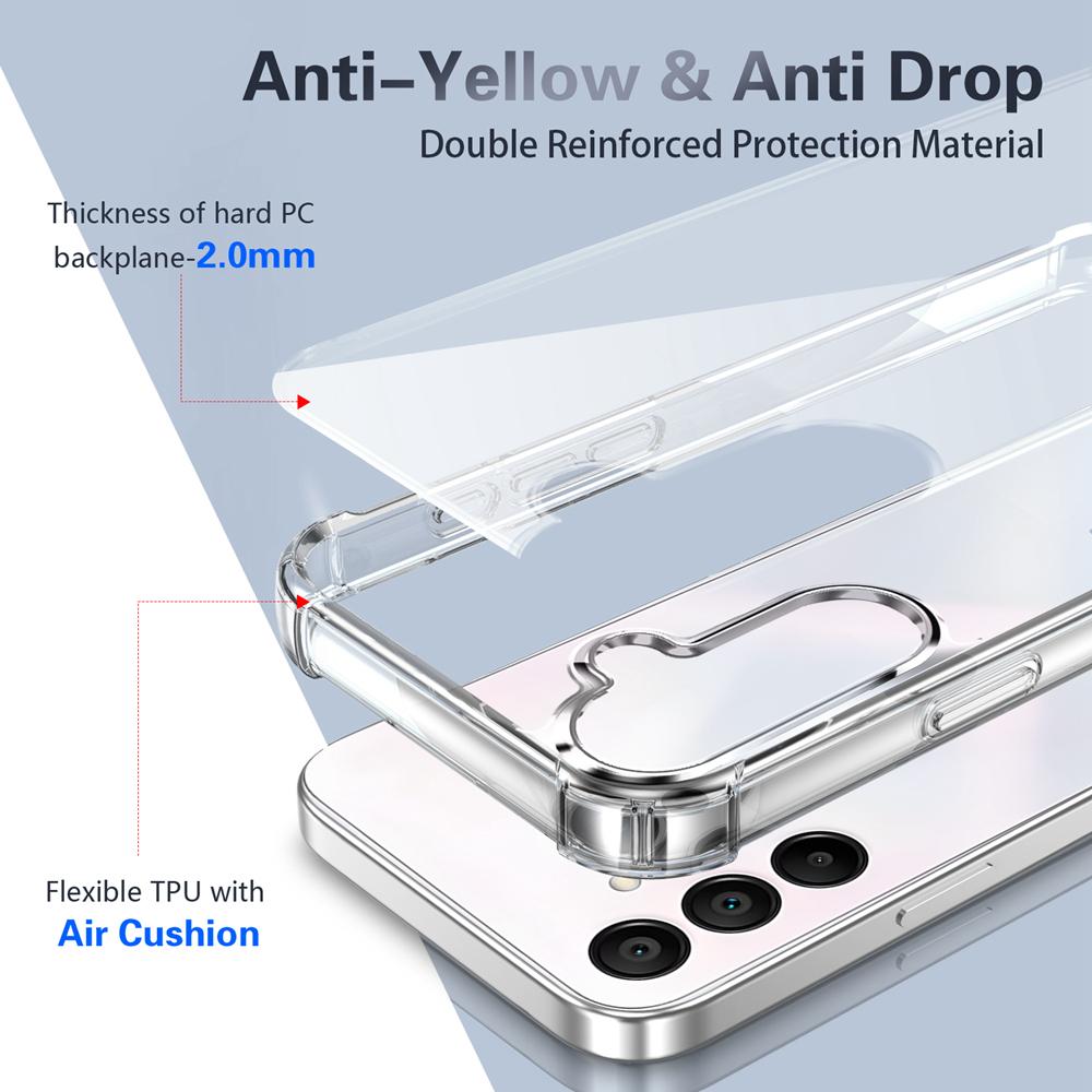 KEYSION Four-Corners Shockproof Transparent Case for Samsung A56 5G A36 A26 Soft TPU+PC Clear Phone Cover for Galaxy A16 4G 5G