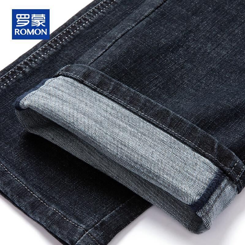 ROMON Men's Straight Leg Micro-Stretch Denim Jeans