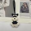 Mini Schnauzer Puppy Leather Keychain: Cute Bag Charm & Creative Accessory