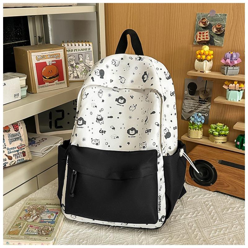 Korean version ins cute cartoon cat backpack female large capacity cute graffiti student schoolbag sweet versatile backpack