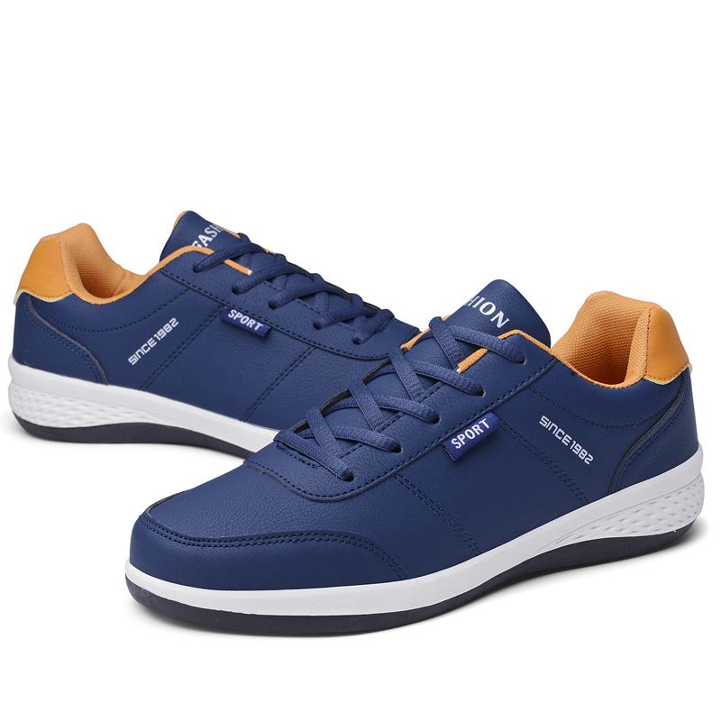 

Модная мужская повседневная обувь Дышащая повседневная обувь Водонепроницаемая кожаная обувь Спортивная обувь 44 синий