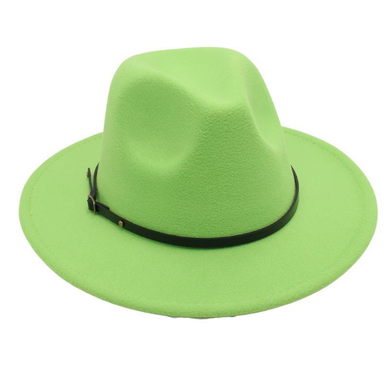 Amazon Simple Top Hat Suit British Jazz Hat Men'S And Women'S Felt Hat Foreign Gas Belt Buckle Tweed Hat Jackson