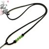 High-Grade Green Jade Braided Necklace Rope with Agate Crystal Pendant