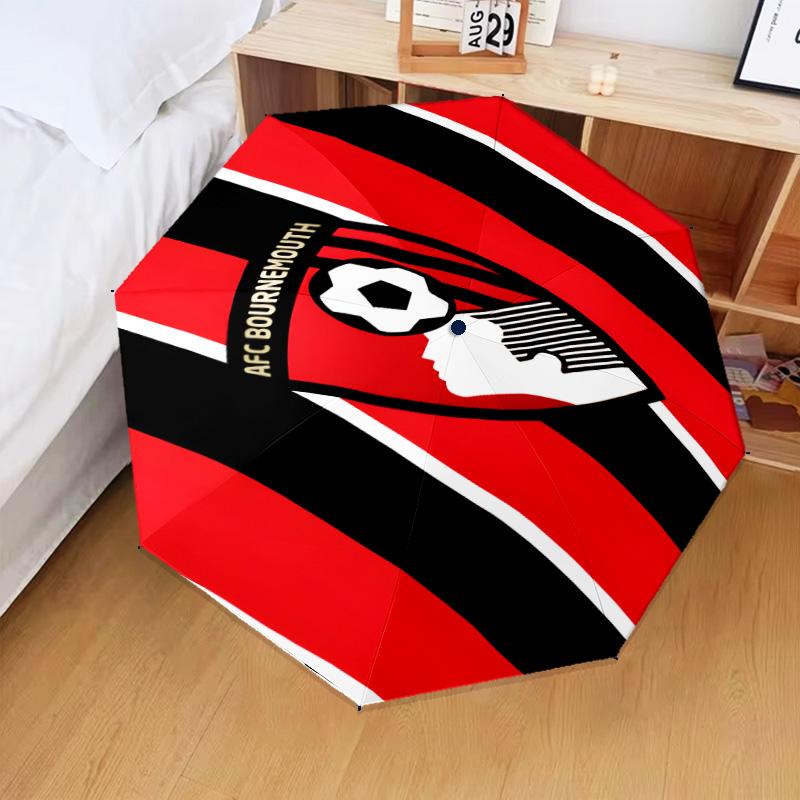 1PC Soccer Ball Afc Crest Printed Umbrella Folding umbrella, automatic umbrella 8-Frame for Travel, camping Fan gifts Christmas Gifts