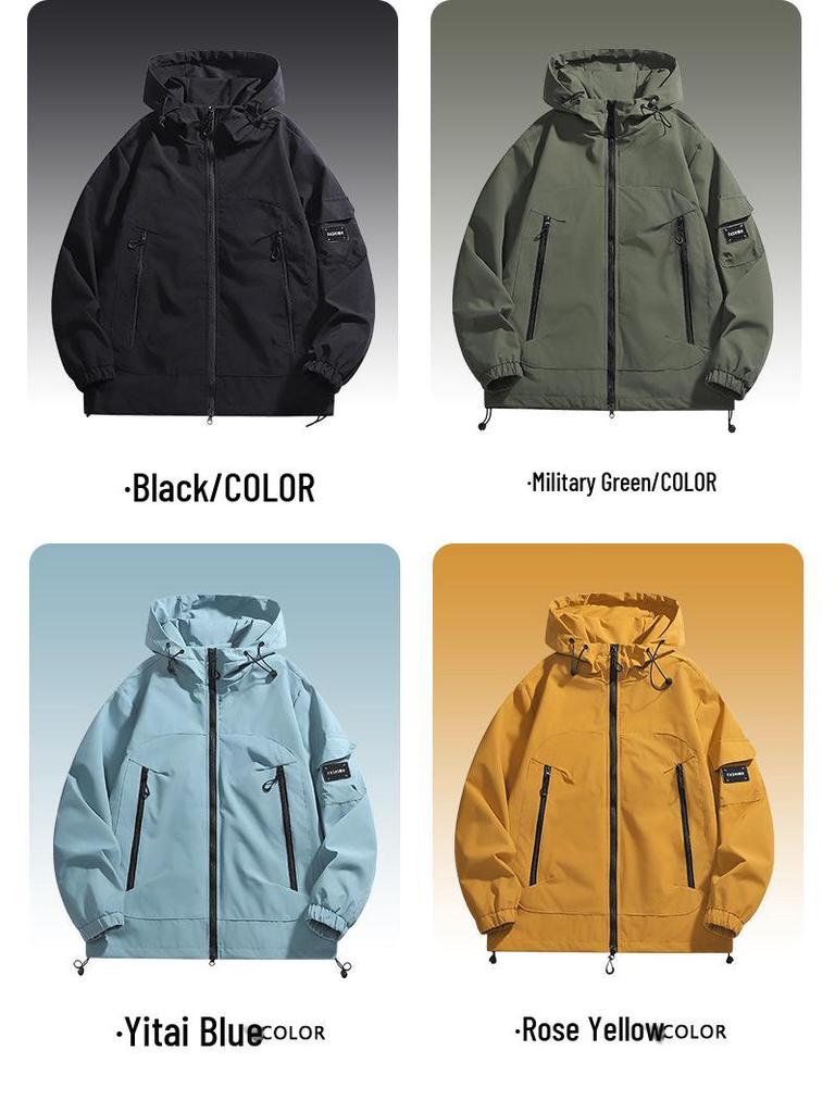 2025 Trendy Windproof & Waterproof Hooded Mountaineering Jacket - Unisex Spring/Autumn Outdoor Hiking & Fishing Outerwear