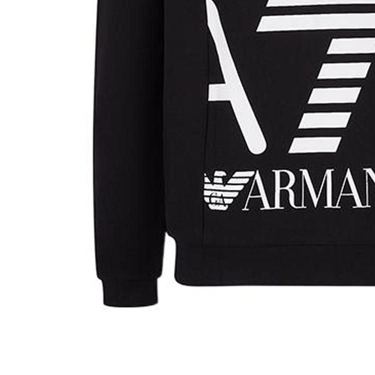 Emporio Armani Ss22 Letter And Number Print Hooded Casual Long Sleeve Sweatshirt Men sweatshirt Black 6LPM57PJHDZ-1200