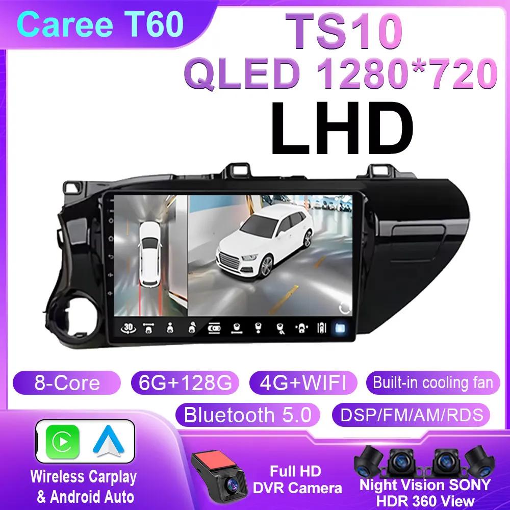 Android 14 Carplay Car Radio For Toyota HILUX REVO VIGO IMV 2016 2017 Navigation GPS Multimedia Player WiFi+4G Stereo Video BT