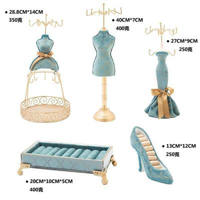 Retro severský stojan na šperky Paví modrá Bronzový otočný stojan Držák na náušnice Organizér na náhrdelníky, prsteny, přívěsky, náramky