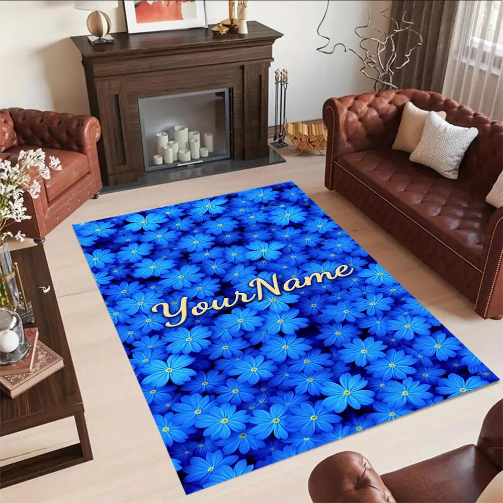 Rose Personalized Text Area Rug Perfect for Decorate Room Outdoor Playrooms Hallway Anti-slip Rug Office Home Decor Birthday/Christmas Gift