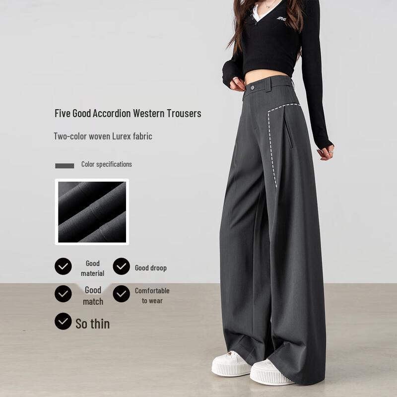 Handu Yishe Women s Accordion Pleat Wide-Leg Pants M