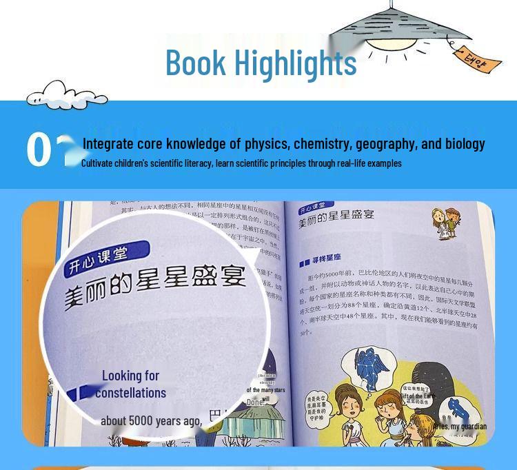 Junior High School 4-Subject Book Set: Physics, Chemistry, Biology & Geography (4 Volumes)