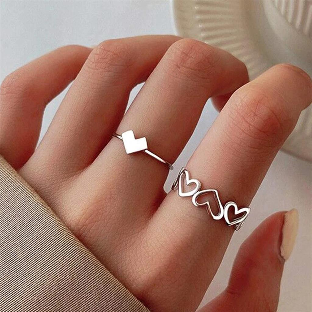 Hollow Love Ring Women's Open Ring Niche Design Sense Ins Cold Wind Woman, Index Finger Personality Ring