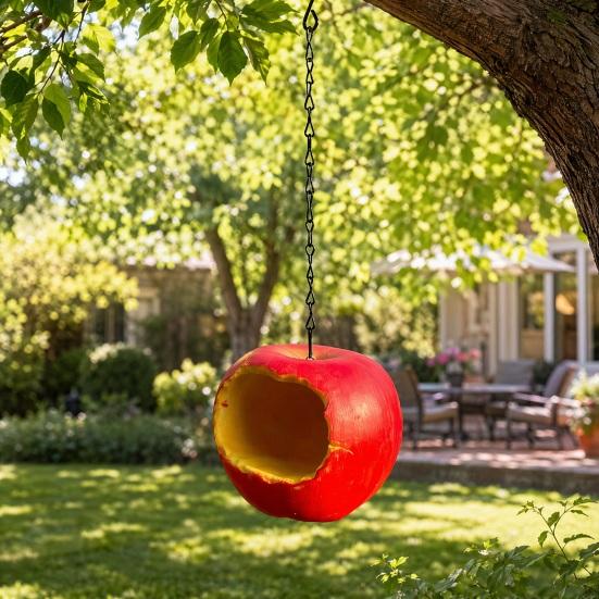 Fruchtform Hängender Vogelfutterspender, Außen Harz Frucht Vogel Futterspender Schale, Wetterfeste Vogel Futterstation für Außen Garten Terrasse Hof