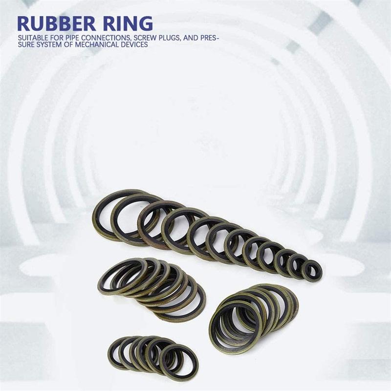 240pcs/Box High Press Hydralic Rubber Oil Pip Bonded Washer Metal Drain Plug Gasket Fit Combined Sealing Ring
