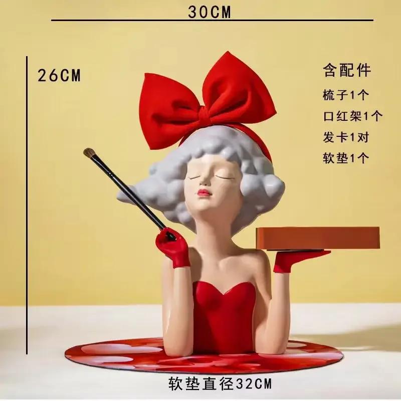 Creative Modern Girl Resin Ornaments Healing Department Porch Sculpture Decoration Home Bedroom Dressing Table Figurines Crafts