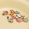 5Pcs Stainless Steel Gold Enamel Fish Beads Charms for DIY Jewelry Making Bracelet Making Children Necklace Findings Wholesale