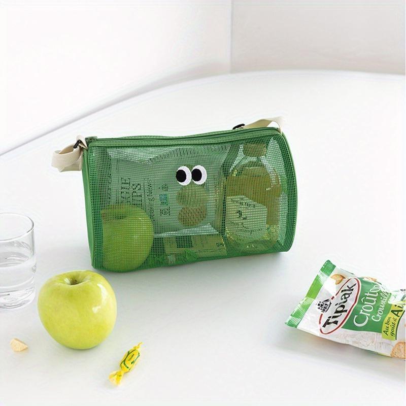 

Swimming Bag with Large Capacity Waterproof Beach Bag Mesh Breathable Single Shoulder Crossbody Cylindrical Travel Bag Washing