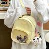 Japanese Ins Transparent Bar Pain Bag Backpack College Girl Summer New College Student Mini School Bag