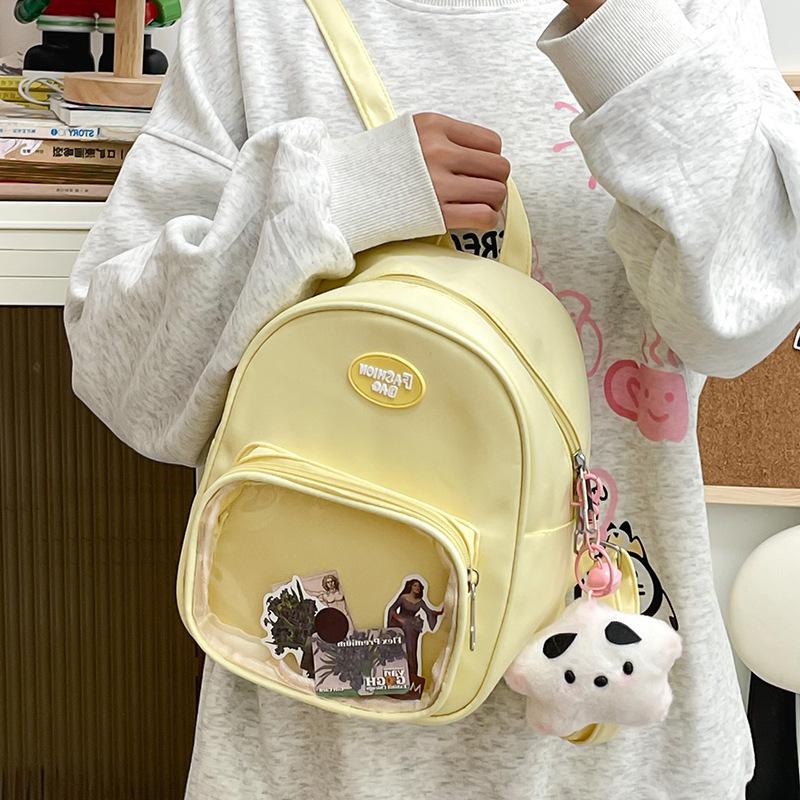 Japanese Ins Transparent Bar Pain Bag Backpack College Girl Summer New College Student Mini School Bag