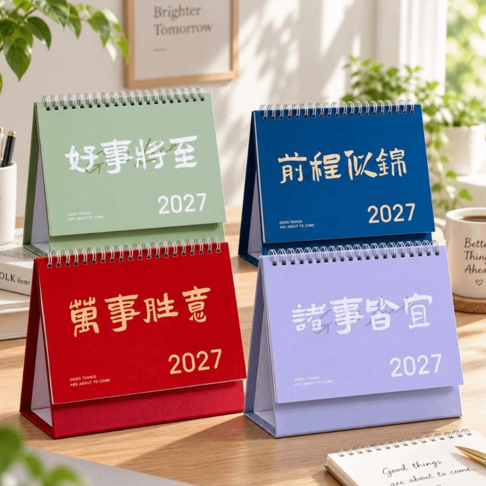 Standing 2027 Desktop Desk Calendar Foldable Flip Calendar Academic Planner Office Stationery